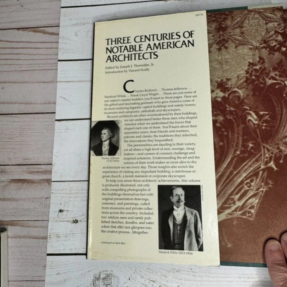 Three Centuries of Notable American Architects HC 1981 Illustrated Architecture‎